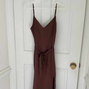 Abercrombie Satin Burnt Red Slip Dress (Medium Tall)